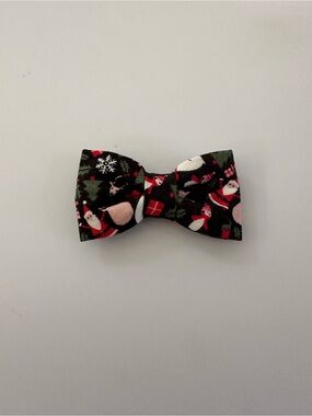 Christmas Santa Clip on Bow tie
